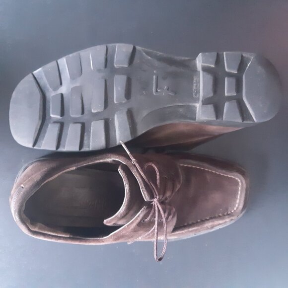 Ferragamo SZ 8D Men's Chocolate Brown Suede Derbys - Picture 4 of 15